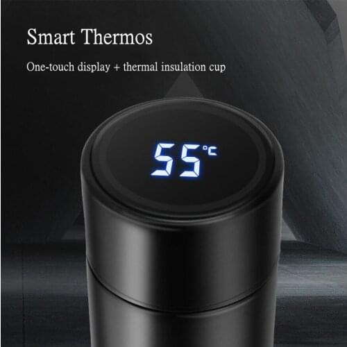 500ml 304 Stainless steel vacuum mug LED digital temperature display stainless steel coffee insulation cup smart insulation mug