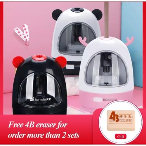 Tenwin Electric Pencil Sharpener Multi-function Automatic Pencil Sharpener Cartoon Pencil Sharpener Stationery School Supplies