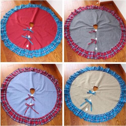 Christmas Tree Skirt 122cm/48 Inch Round Carpet Christmas Decorations for Home Floor Mat New Year 2019 Xmas Tree Skirts