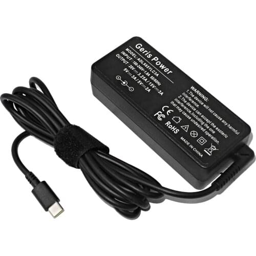20V 3.25a 65W USB-C Type-C Laptop Ac Power Adapter Charger for Lenovo ThinkPad X1 Carbon 2017 E480 E580 S2 Yoga 2018