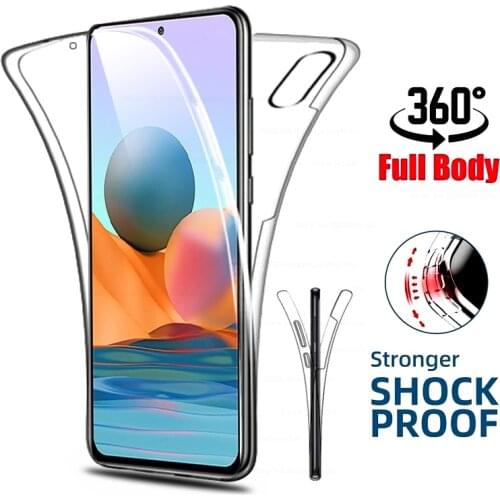 360 Degree Full Cover Protection Case for Xiaomi Redmi Redmy Note 10 Note10 Pro Not 10S Clear TPU Soft Silicone Shockproof Coque