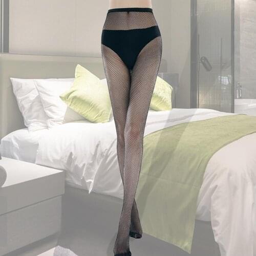 Womens Silk Fishnet Stockings Mesh Sexy Tempting Anti-skid Adult Tights Ultra-thin Thigh-Highs Pantyhose Stretchable Socks
