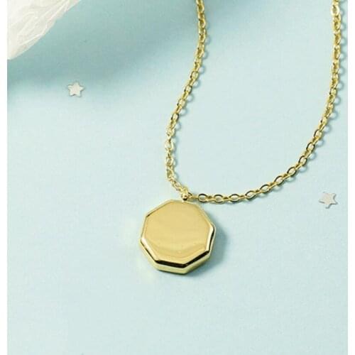 KOFSAC New Gold Color Necklace For Women Engagement Jewelry Creative Geometric Hexagon Pendant fashion Christmas gifts