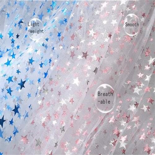 1.5*1 Meter Silver Star Tulle Sequins Fabric DIY Baby Shower Tutu Skirt Sashes Princess Dress Wedding Party Home Decor Supplies
