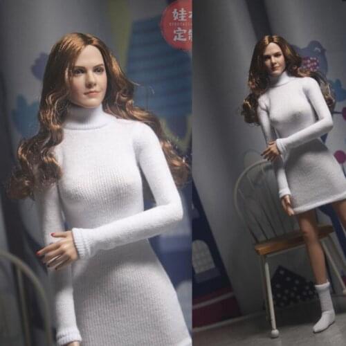 1/6 Scale High Collar Sweater White Women Clothes Suit For 12'' Female TBLeague Action Dolls Pre-sale Item