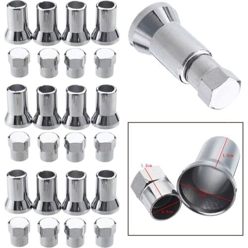 12pcs/set TR413 Car Wheel Tire Nipple Air Valve Stem Hex Caps & Sleeve Cover Kit Left Right Front Rear Car Wheel Nipple Caps