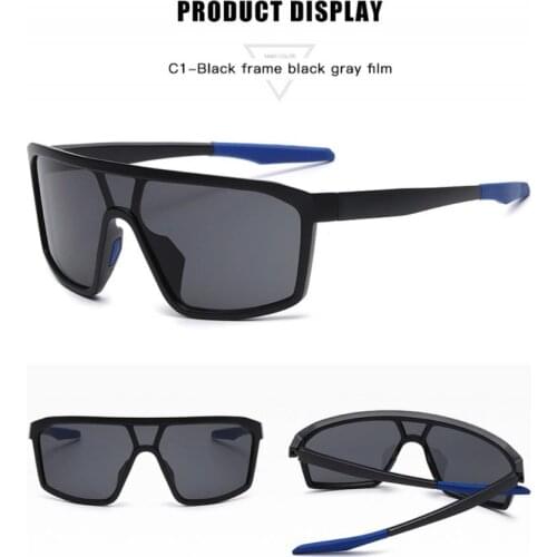 2021 Outdoor Cycling Glasses Men Anti-UV 400 Eyewear One-piece Lens Bicycle Sunglasses PC Real Film Sports Safety Goggles