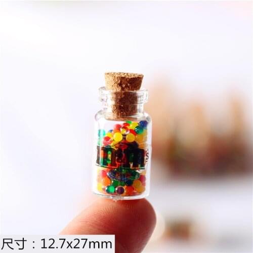 4PCS Dollhosue Miniature Mini MM candy glass jar Pretend Food for OB11 Barbies Kitchen Furniture Decration Accessories
