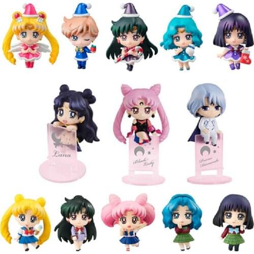 5pcs/set Candy Series Tsukino Usagi Tuxedo Mask Venus Mars Jupiter Pvc Figures Model Toy Anime Collection Decoration Decor Doll