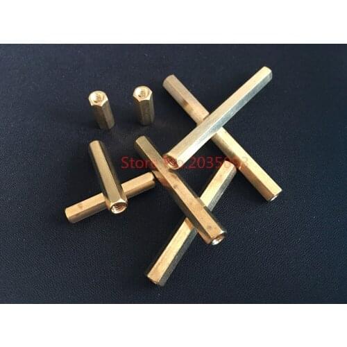 50pcs/lot M3 Two-way copper column flat hollow copper pillar hexagonal copper screw motherboard copper isolation column