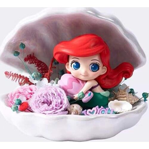 7.5CM Q Version Mulan Mermaid Anna Rapunzel Princess Birthday Cake Decoration Doll Tangled Doable Toys