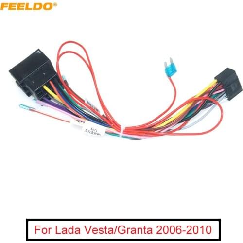 FEELDO Car 16pin Audio Wiring Harness For Lada Vesta/Granta Aftermarket Stereo Installation Wire Adapter