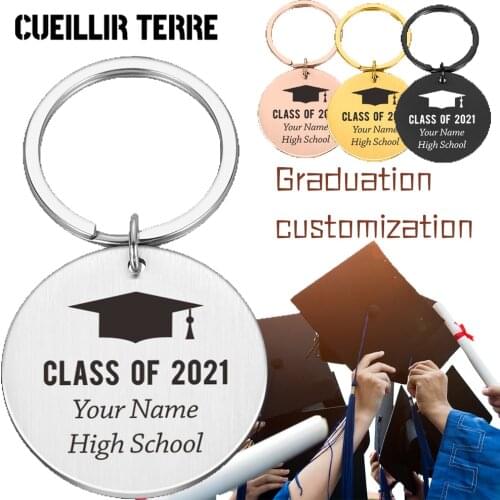 Graduation Keychain Gift For Him Her Women Men Gift For Friend Keyring Personalized Keychain Fashion Pendant