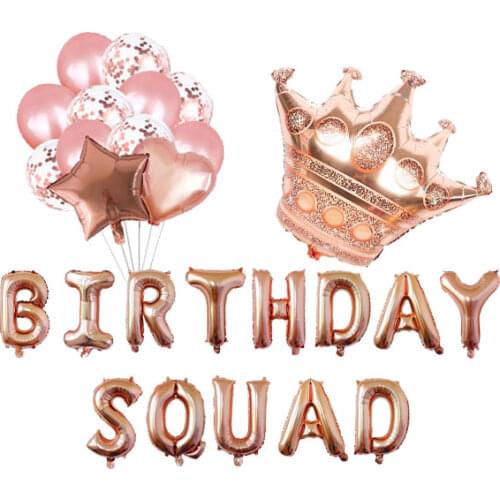 Birthday Girl Banner Mylar Foil Balloons Birthday Supplies Birthday Squad Crew Home Decoration