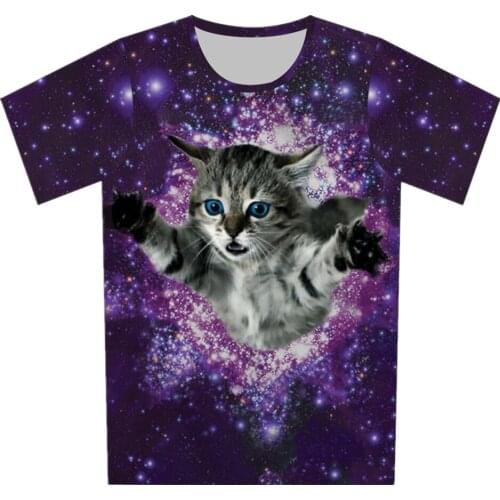 Children Boy Girl T Shirt Harajuku Style Skull Galaxy Fruit Animal Cat Blue Sky Print T-Shirt Kid Short Sleeve Casual Tee Tops
