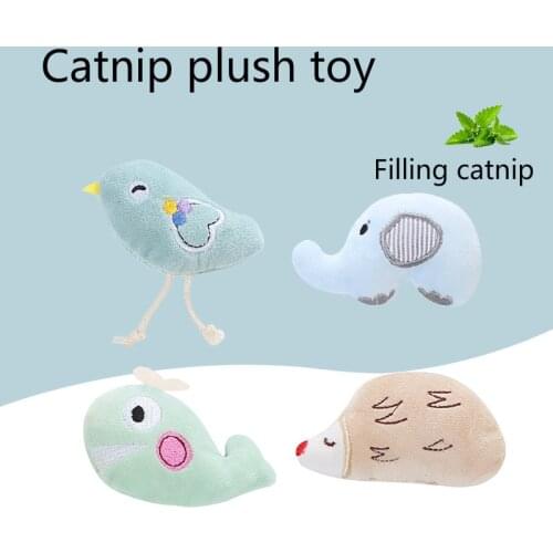 Teeth Grinding Catnip Toys Claws Thumb Bite Cat Mint For Cats Funny Interactive Plush Cat Toy Pet Kitten Chewing Plush Cat Toy