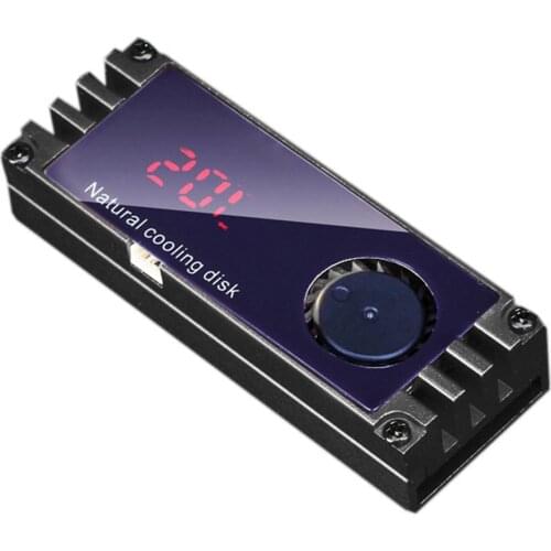 M.2 SSD Heatsink Cooler Digital Temperature Display with Turbo Cooling Fan for 2280 22110 NVMe M2 Solid Drive