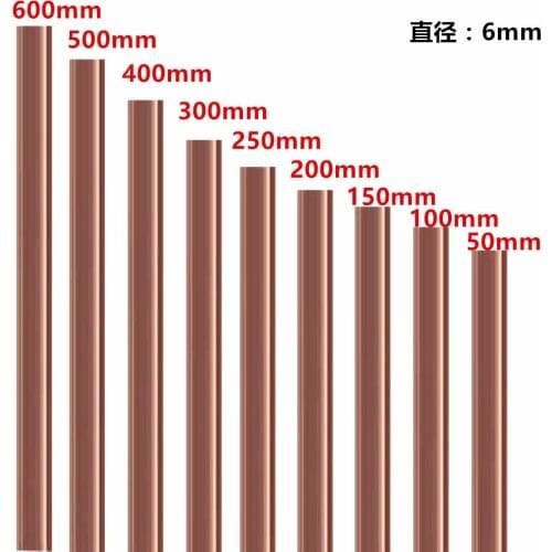 Copper round bar for metal processing of 50-600 mm milling welding with a diameter of 6 mm