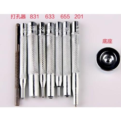 Metal Snap button 655/633/831/201 DIE PUNCH TOOL POPPER SNAP FASTENERS BUTTON PRESS STUD LEATHER CRAFT TOOL SET