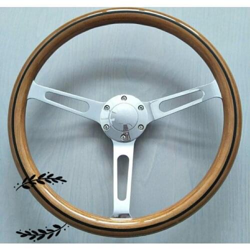 Modified Car 15 Inch Black Line 38 cm Retro solid Wood Nanmu Universal Steering Wheel For Jetta. Pusan