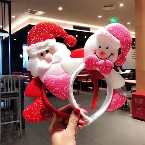 12pcs Fashion Cute Santa Reindeer Snowman Bear Hairbands Hair Sticks XMAS New Year Party Princess Hair Accessories for Girls