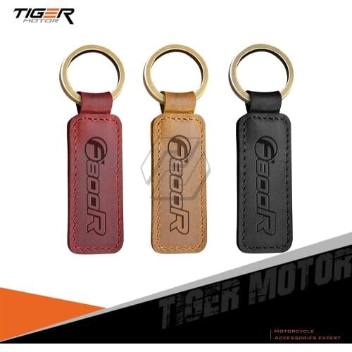 Motorcycle Cowhide Keychain Key Ring Case for BMW F800R F800 R -Crazy Horse Skin