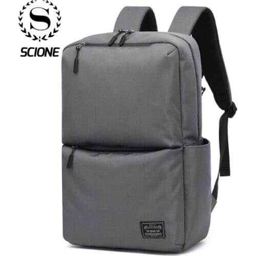 Scione Simple Waterproof Travel Backpack Men Leisure Large Capacity Laptop Business School Bagpack High Quality Casual Knapsack