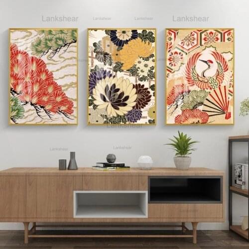 Japanese Style Canvas Painting and Wind Pattern Wall Art Posters and Prints Murals Japanese Shop Restaurant Tea Room Decoration