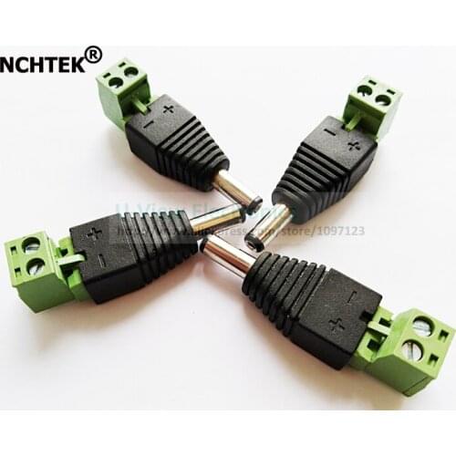 NCHTEK DC 5.5x2.1mm Male Power Cable Connector Plug For CCTV/Free Shipping/5PCS