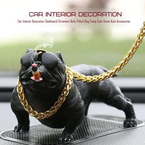 New Bully Pitbull Dog Car Interior Decoration Dashboard Ornament Fashion Funny Cute Home Decoration Auto Accessories No Base