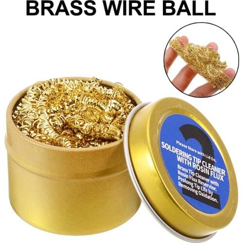 Durable Practical Cleaning Ball Solder Welding Soldering Iron Tip Cleaner Tool Brass Wire Ball With Rosin Flux