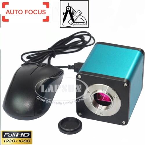 Auto Focal Focus HDMI HD 60FPS Industry Lab Microscope Camera with Measurement Reading C-Mount Lens Ring Light Double USB Slot