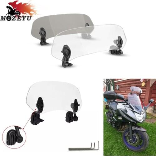 For Honda GL1800 XADV CRF1000L CBR1000RR CB500X Airflow Adjustable Windscreen Wind Deflector Universal Motorcycle Windshield