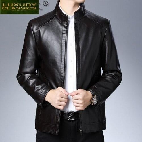 Luxury Real Leather Jacket Men Warm Thick Sheepskin Coat Casaul Fashion Woman Jackets Mens Clothing Blouson Cuir Homme 05
