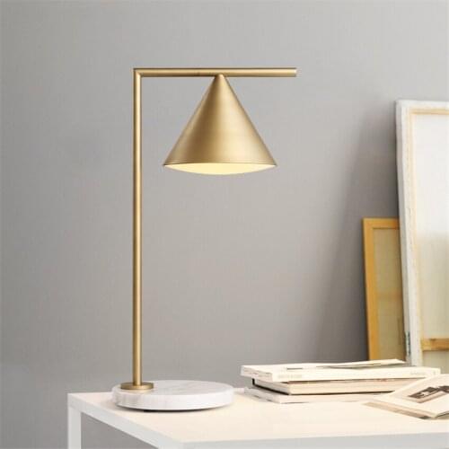 Nordic Bedroom Bedside Table Lights Led Gold Wrought Iron Table Lamps Decoration Lamps Marble Base Table Desk Lights Luminarias