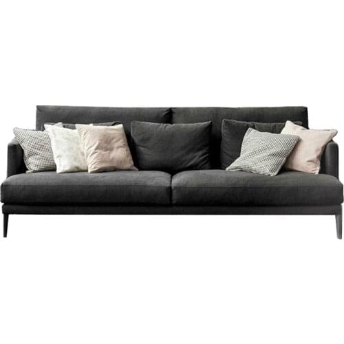 Nordic latex fabric sofa small apartment living room full three-person down fabric sofa removable