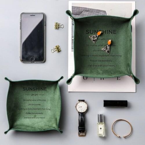 Folding Simple Multi-Function Customization Desktop Tray,Personalized Desk Organizer,Pu Waterproof Leather Storage Box