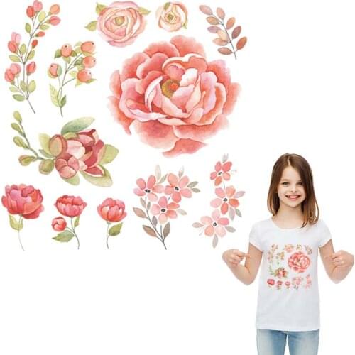 Girl Love Flower Patch Thermal Transfers 2020 New Parches Ropa Washable T-Shirt Diy Decoration Stickers For Girl T-Shirt Dresses