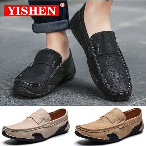 YISHEN Men Casual Shoes Moccasins Leather Loafers Comfortable Men Sneakers Men Flats Lightweight Driving Shoes Zapatos De Hombre