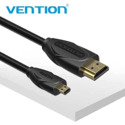 Vention Micro HDMI to HDMI Cable Gold-Plated HDMI 2.0V 3D 1m 1.5m 2m High Premium HDMI Cable Adapter for Tablet HDTV Camera new