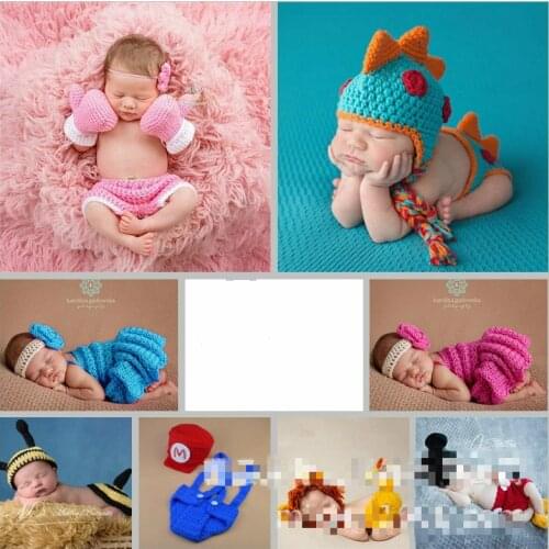 Newborn Baby Cute Crochet Knit Costume Prop Outfits Photo Photography Baby Hat Photo Props Cute Outfits for newborn