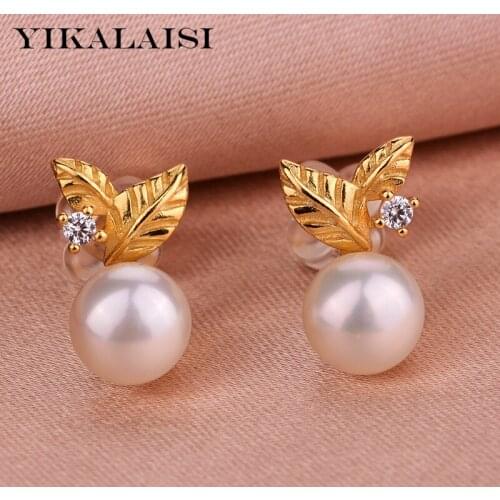 YIKALAISI 925 Sterling Silver Jewelry Pearl Earrings 2020 Fine Natural Pearl jewelry 6-7mm Earrings For Women wholesale