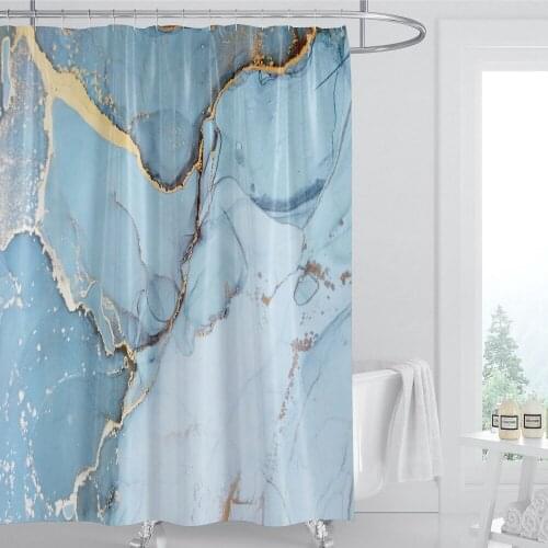 3D Watercolor Creative Marble Pattern Printing Bathroom Curtains Polyester Waterproof Home Decoration Shower Curtain With Hook