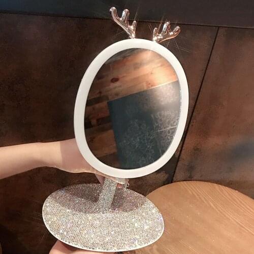 Led vanity mirror with light standing touch screen vanity mirror table adjustable light home decoration mirror girl makeup tool