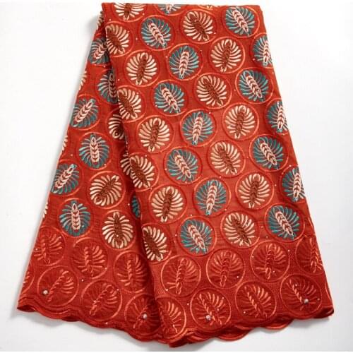 Zhenguiru New Arrival High Quality Red African Fabric Lace Swiss Voile Lace Nigeria Sewing For Women Wedding Dress Party A 2362