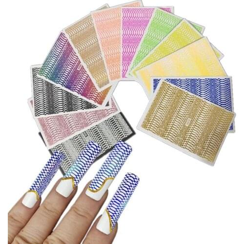 12pcs Snake Nail Stickers DIY Snake Laser Glitter Sally Mesh Net Line 3D Silk Nail Foil Transfer Stickers Nail Art Stickers