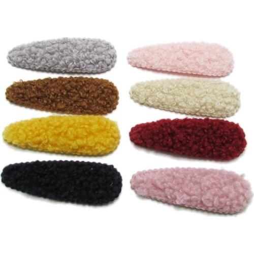 20-100Pcs Teddy Plush Hair Clip Cover Padded Appliqued DIY Craft Supplies Kids Hair Pin Accessories Material Embossing Ornaments