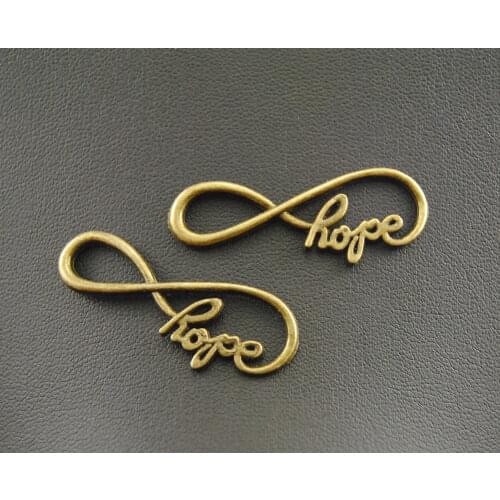 30 pcs Infinity symbol With Hope Connector Link Charm Infinite Pendant DIY Metal Bracelet Necklace Jewelry Findings A1040/1041