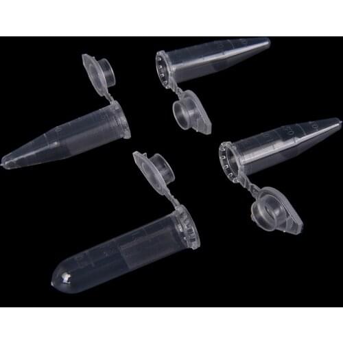 50 PCS 1.5ml Lab Clear Micro Plastic Test Tube Centrifuge Vial Snap Cap Container for Laboratory Sample Specimen Lab Supplies