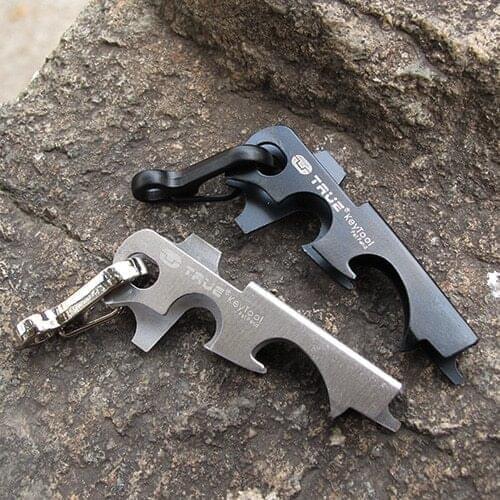 50pcs/lot 8 in 1 EDC Outdoor Survival Gear Keychain Stainless Steel Multi-function Tool
